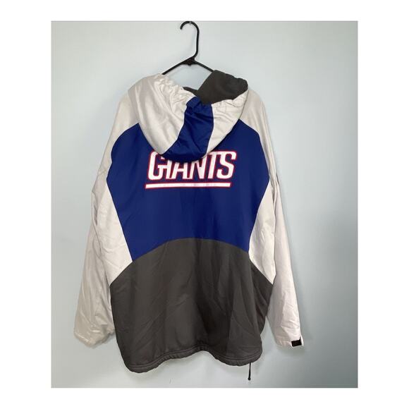 Reebok NFL Sideline NY Giants Men's Fleece Lined Hooded Jacket XL Gray Blue Zip - Picture 8 of 9
